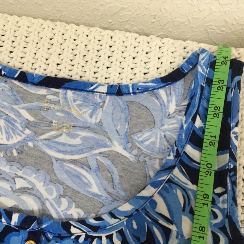 LILLY PULITZER COTTON BLUE AND WHITE TANK SIZE MEDIUM - Picture 5 of 5